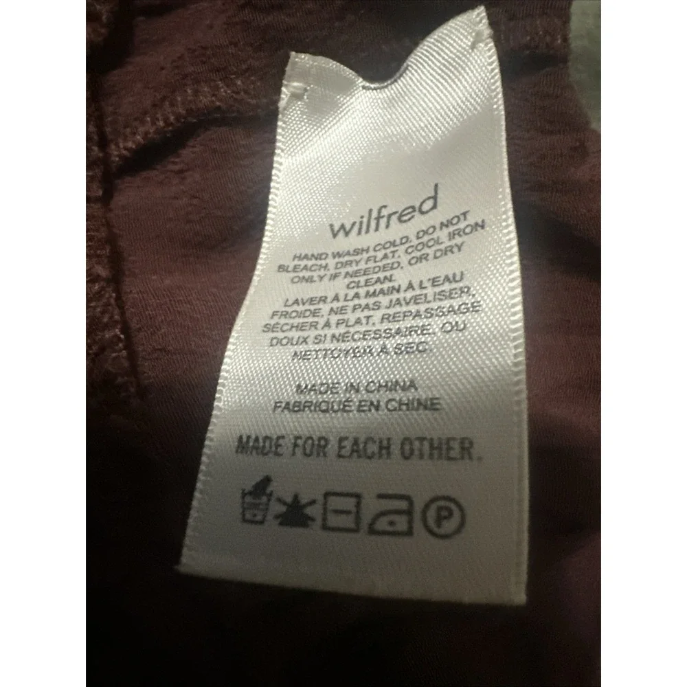 Aritzia La Boheme Wilfred Sz S Burgundy Top Cropped